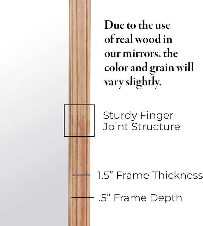 WallBeyond 24" x 36" Full Scalloped Corners Arch Rectangle Wall Mirror - Image 6