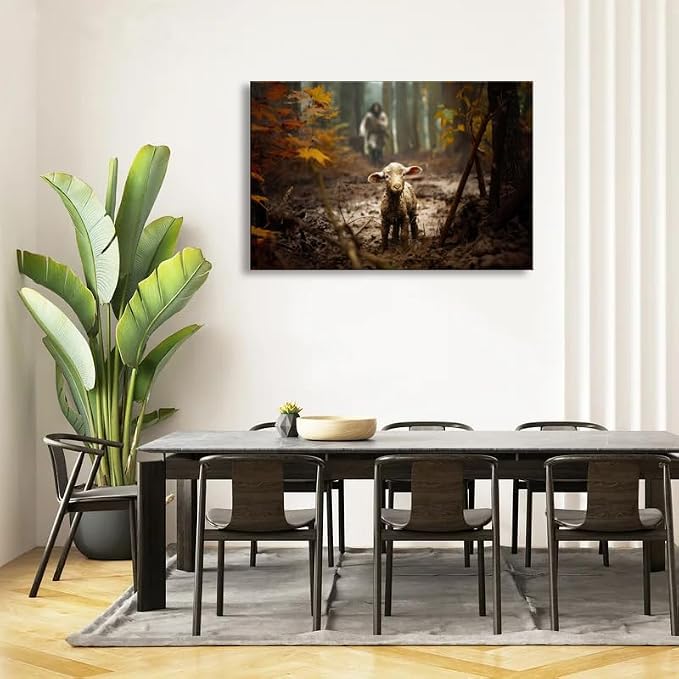 Ploceiny large artwork for wall Baptism wall art gifts for prayer room Jesus - Image 3