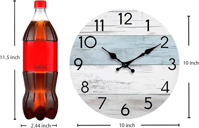 KECYET Wall Clock Silent Non-Ticking Wooden Clocks Battery Operated 10 Inch - Image 4