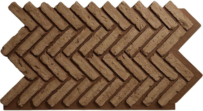 EverStone Herringbone Faux Brick Panel, 46 1/2"W x 25 1/4"H x 1"D, Terracotta by EkenaMillwork