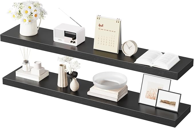 HOOBRO Floating Shelves for Wall, Wall Mounted Shelf Set of 2, 47.2" Hanging - Image 9