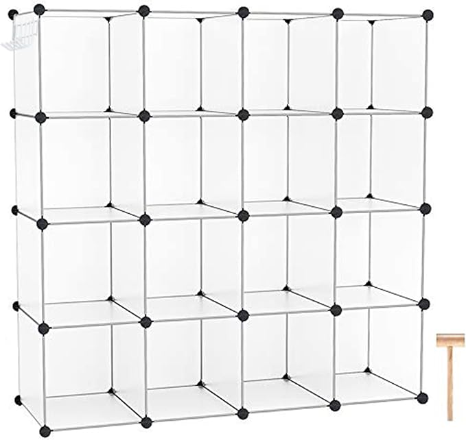 C&AHOME Cube Storage Organizer, 16-Cube Shelves Units, Plastic Storage Cubes by CAHOME