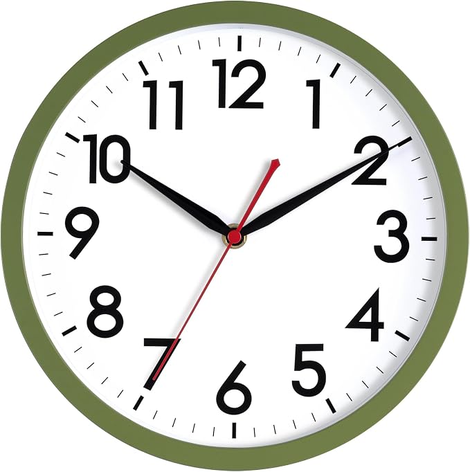AKCISOT Wall Clock 10 Inch Silent Non-Ticking Modern Clocks Battery Operated by Akcisot