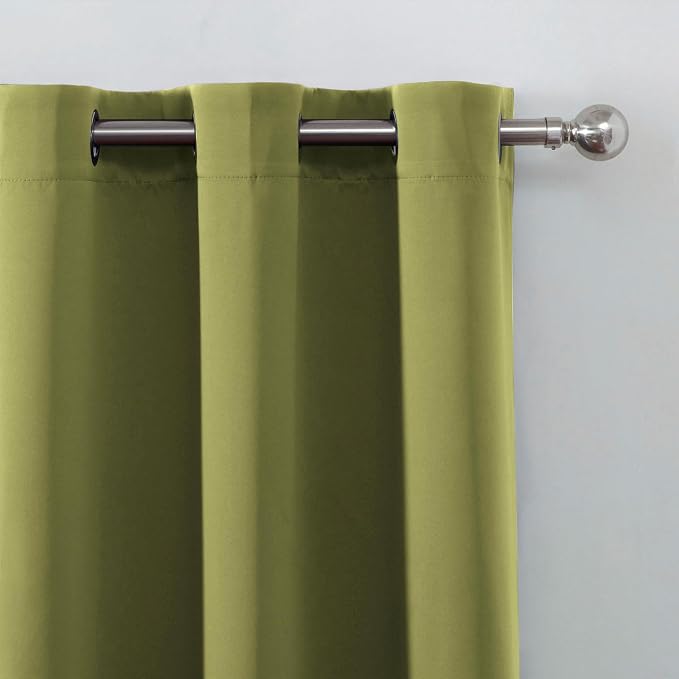 LEMOMO Olive Green Thermal Blackout Curtains/42 x 72 Inch/Set of 2 Panels Room - Image 7