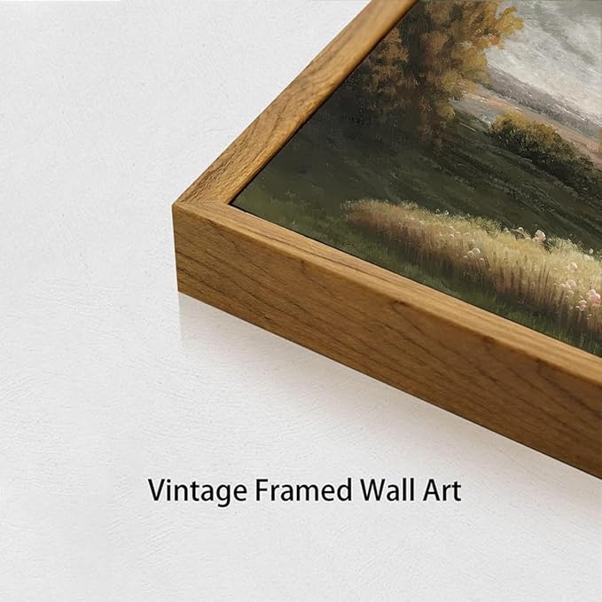 OIQArtOIQ Framed Vintage Landscape Wall Art French Country Cottage Natural - Image 5