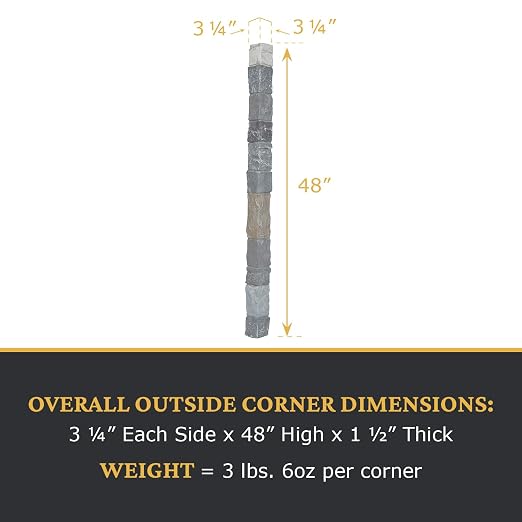AZ Faux High-Density Polyurethane Faux Stone Flush Outside Corner - Image 3