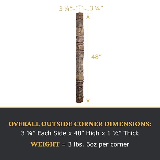 AZ Faux High-Density Polyurethane Faux Stone Flush Outside Corner - Image 3