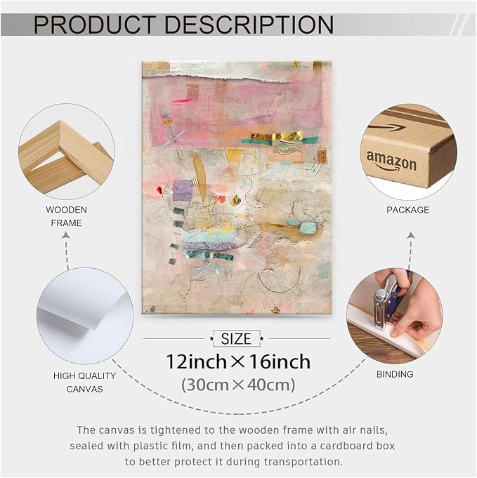Abstract Modern Watercolor Painting Wall Art Trendy Vibrant Pastel Posters - Image 2