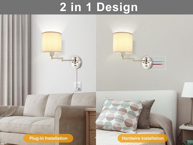 Plug in Wall Sconces with Remote Control, Dimming & Adjustable Colors - Image 7