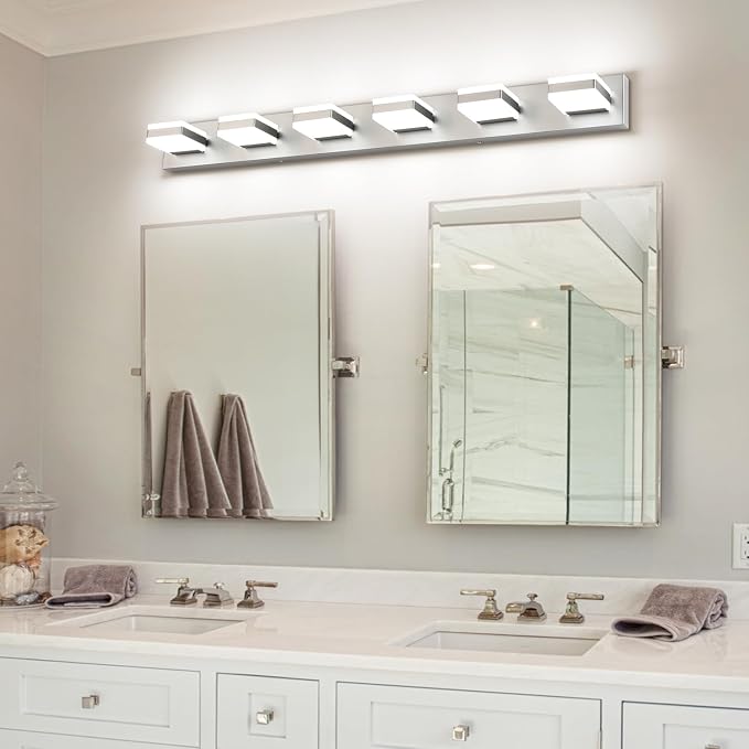 SOLFART LED Modern Bathroom Vanity Lights Over Mirror, Brushed Nickel Vanity - Image 3