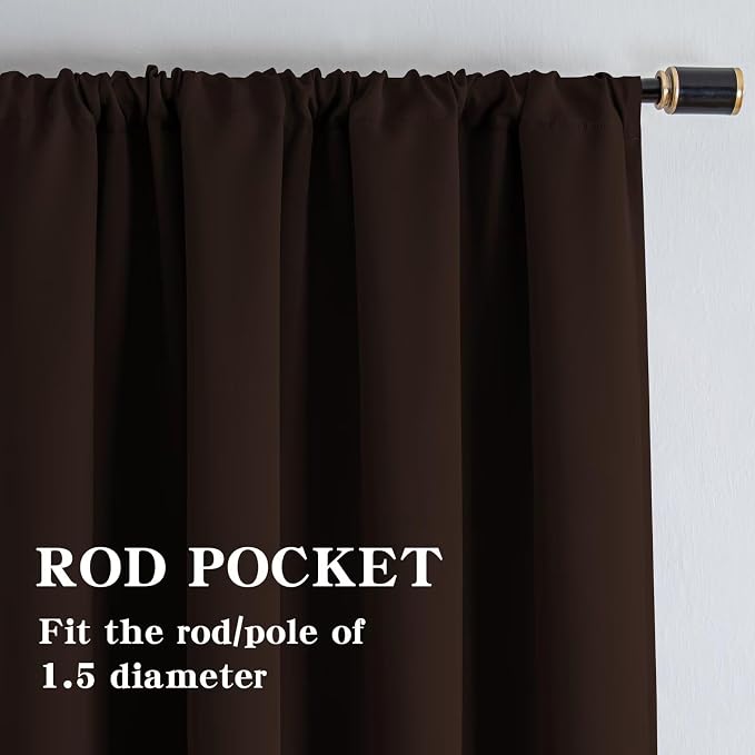 IGEMAEVE Blackout Curtains 96 Inch Length 2 Panels Set, Rod Pocket Energy - Image 2