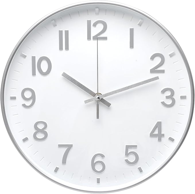 Wall Clock Modern Simple Quartz Decorative Clock Non-Ticking Silent Battery by BAKBRAND
