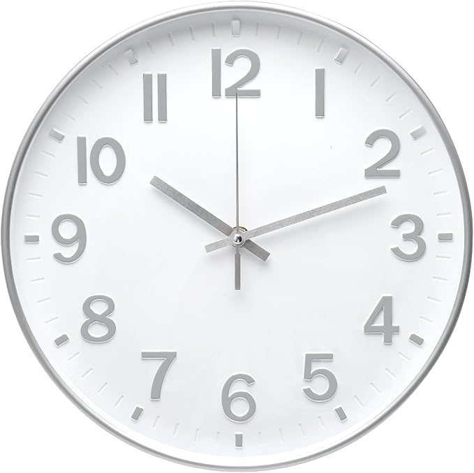 Wall Clock Modern Simple Quartz Decorative Clock Non-Ticking Silent Battery by BAKBRAND