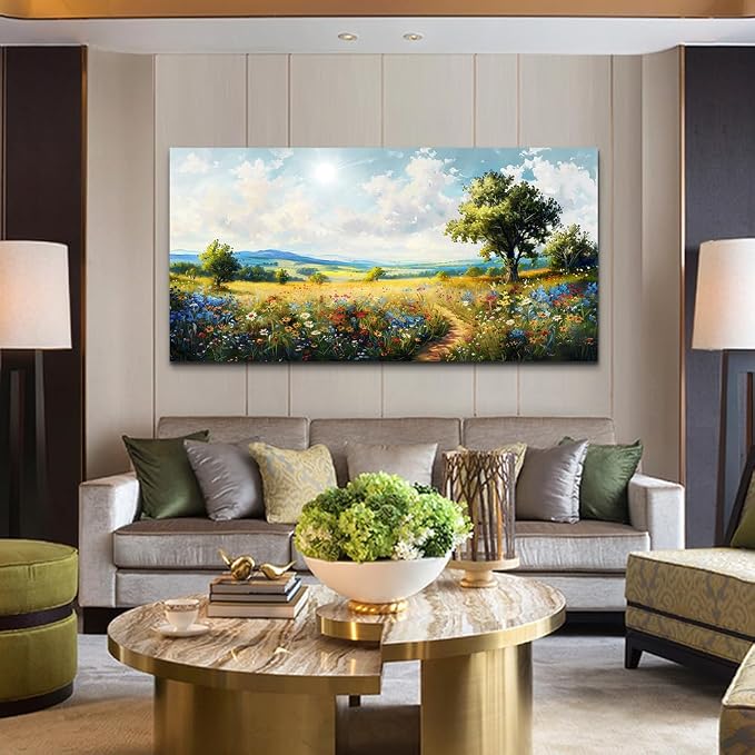 hyidecorart Nature Field Scenery Abstract Painting Large Wall Art - Image 4