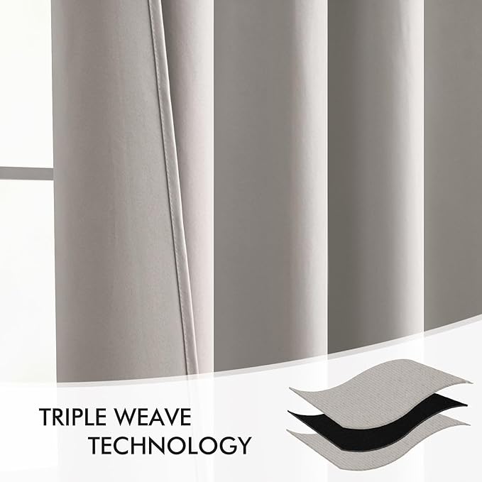 MIULEE Stone Back Tab Blackout Curtains 108 Inch Long 2 Panels Set - Image 6