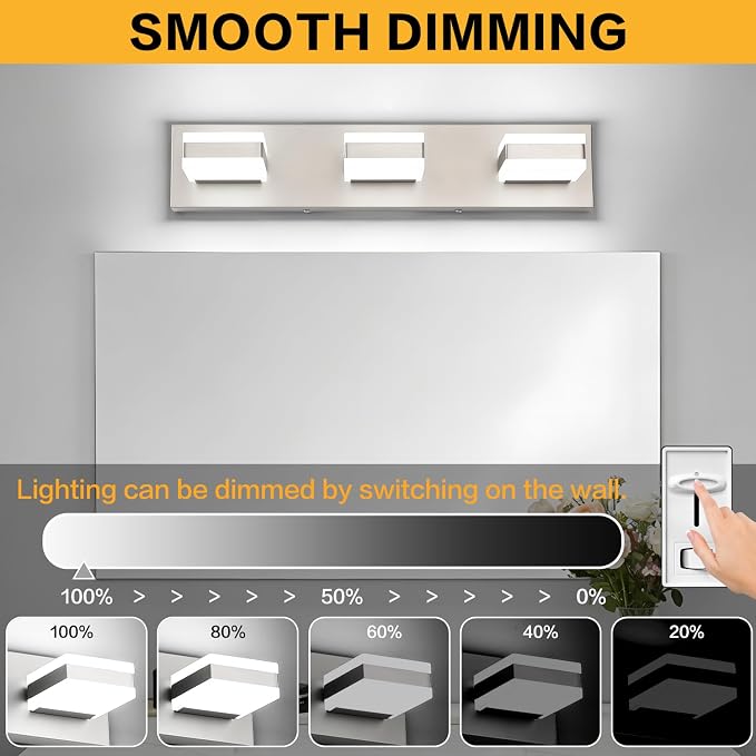 SOLFART Bathroom Light, 5 Color Temperature LED Bathroom Vanity Fixtures - Image 4