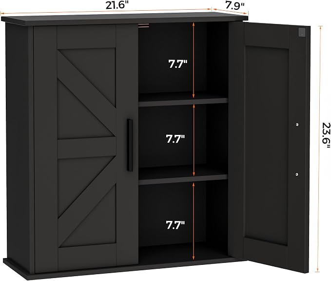 Homleke Bathroom Wall Cabinet, Over Toilet Storage Cabinet - Image 3
