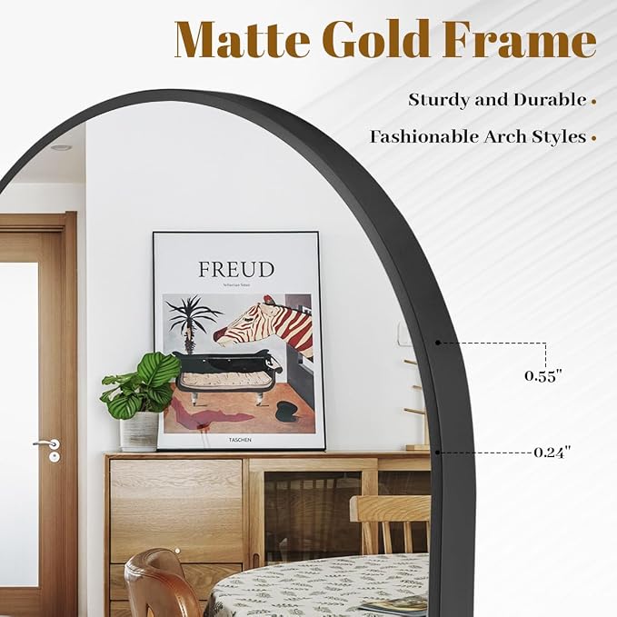 VooBang Arched Wall Mirror, 26 x 41 inch Arch Bathroom Mirror, Wall Mounted - Image 3