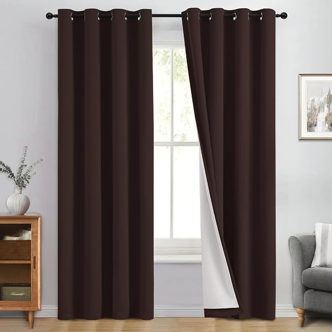 Yakamok 100% Blackout Curtain Panels 84 inches Cold and Light Blocking Drapes by Yakamok