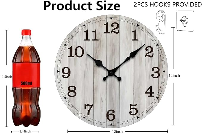 Wall Clock, Modern Wall Clocks Battery Operated, Silent Non Ticking Clock - Image 3