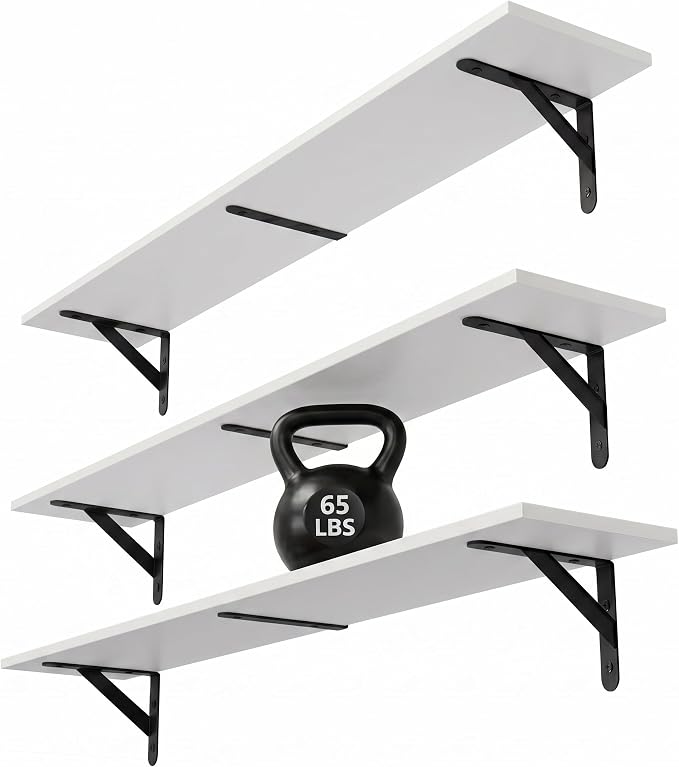 WOPITUES Floating Shelves for Wall 32″W x 8″D, Long Wall Mounted Shelves Set of by WOPITUESOfficial