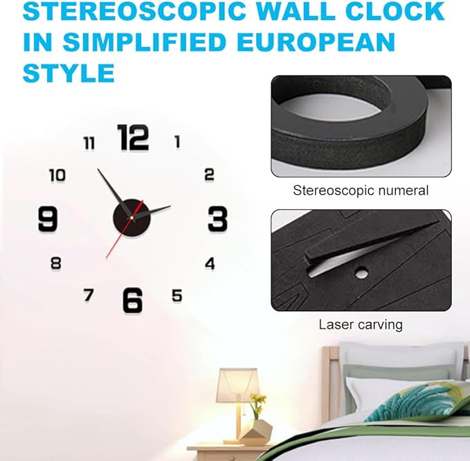 3D DIY Luminous Dial Acrylic Frameless Silent Wall Clock - Image 4