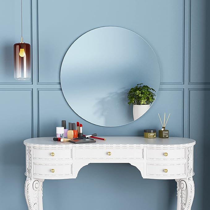 12'' Round Wall Mirror Tiles High Clear Reflecticon Self Adhesive Acrylic - Image 5