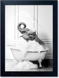 Framed Elephant Wall Art Black and White Bathroom Wall Decor Funny Animal by Melpa+Art
