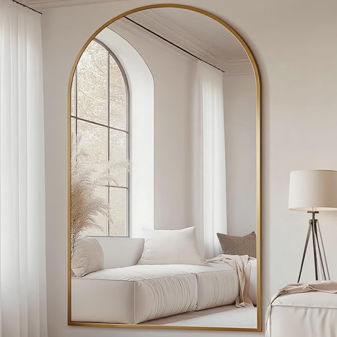 Dewfig Arched Full Length Mirror, Oversized Full Body Mirrors - Image 3
