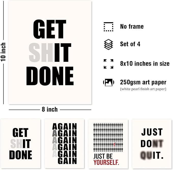 DSHFG Motivational Office Wall Art Prints Set of 4, Office Artwork Wall Decor - Image 2