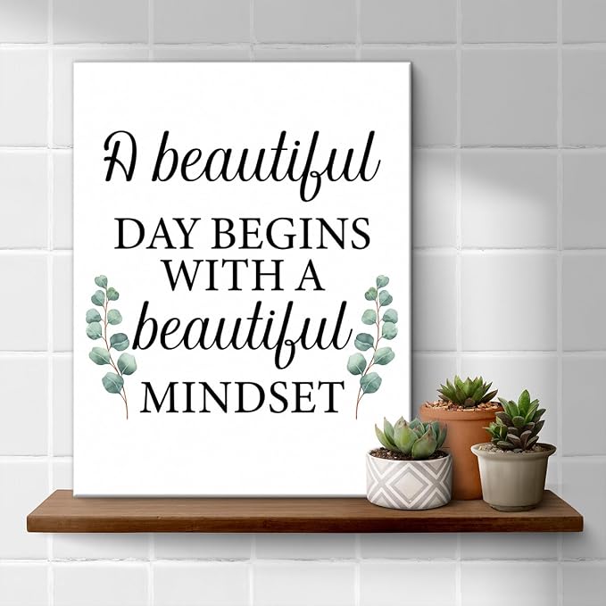 Motivational Eucalyptus Wall Art Decor, Inspirational Green Botanical Pictures - Image 4