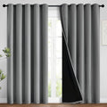 Yakamok 100% Grey Blackout Curtains by Yakamok