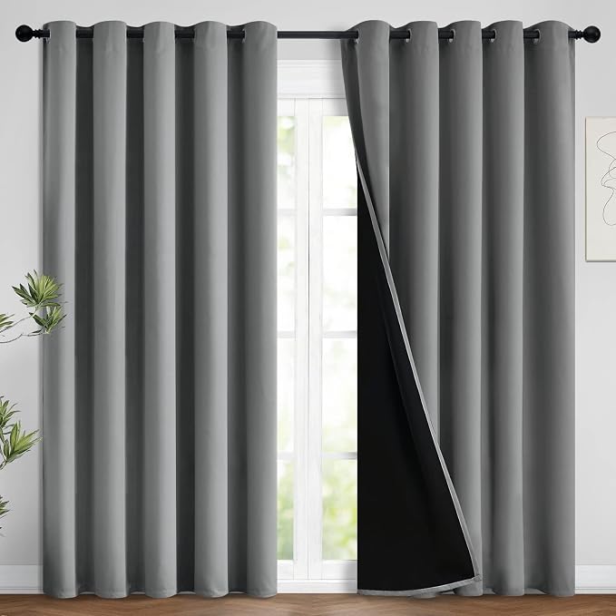 Yakamok 100% Grey Blackout Curtains by Yakamok