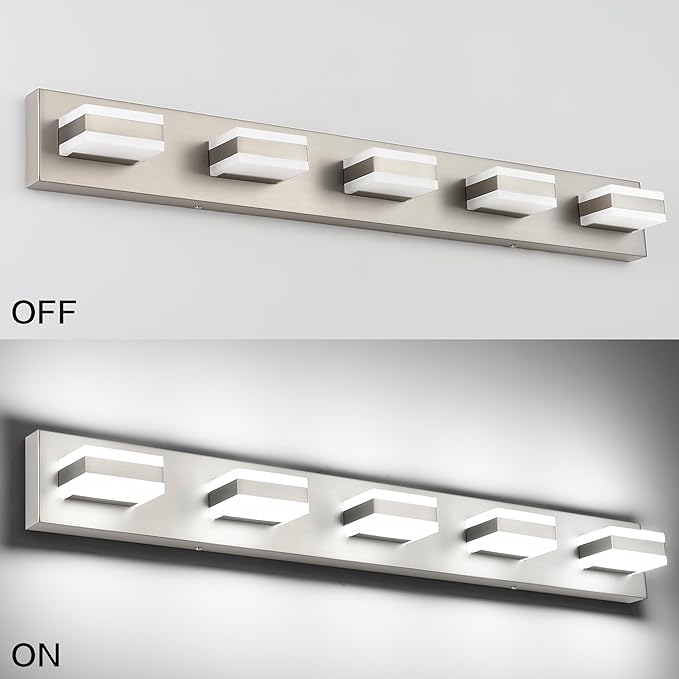 SOLFART 5 Light Bathroom Vanity Light Brushed Nickel Bathroom Vanity Light - Image 6