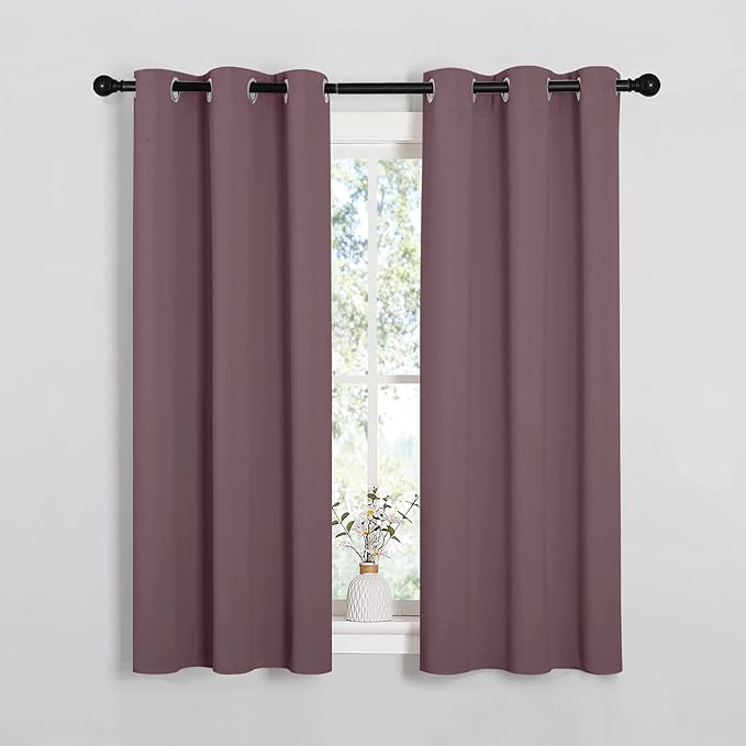 NICETOWN Window Curtain Panels, Dry Rose, 1 Pair, 34 by 54-inch, Thermal by NICETOWN