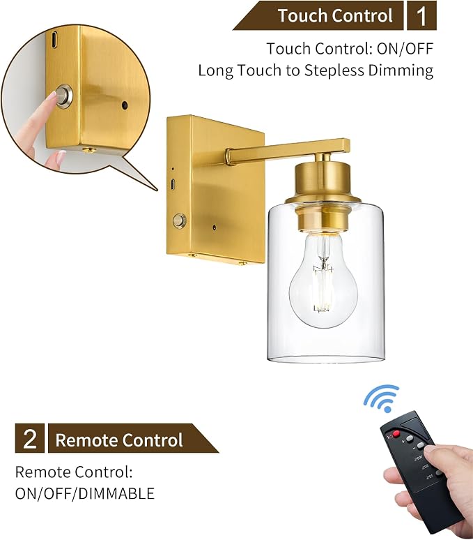 Rayogale Rechargeable Wall Sconce, Easy Install Dimmable Wireless Wall Lamps - Image 3
