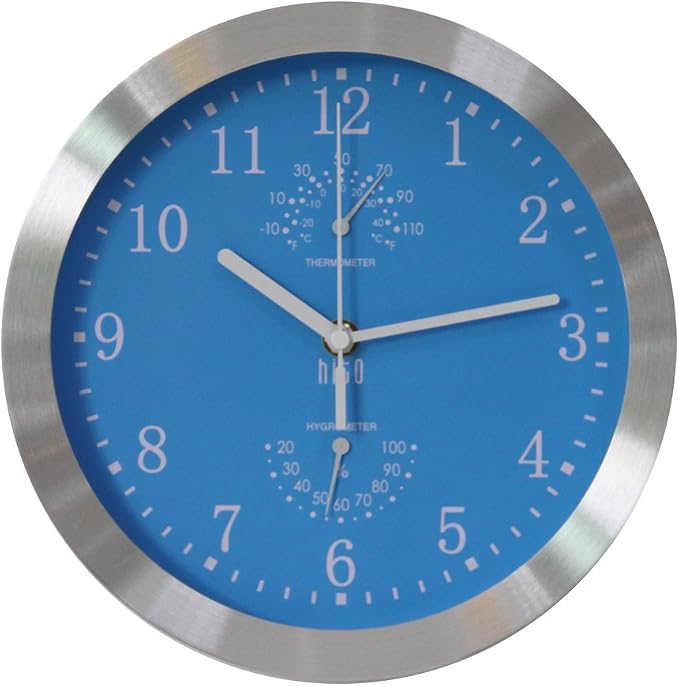 HITO 10” Silent Wall Clock Battery Operated Non Ticking Sweep Movement Glass by hito