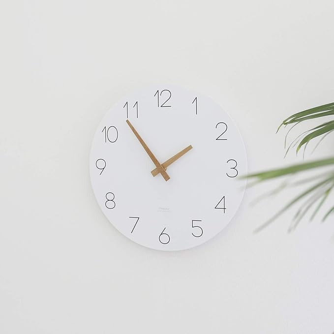 mooas Flatwood Wall Clock, Analog Wall Clock, Silent Non-Ticking 12 inch Modern - Image 3