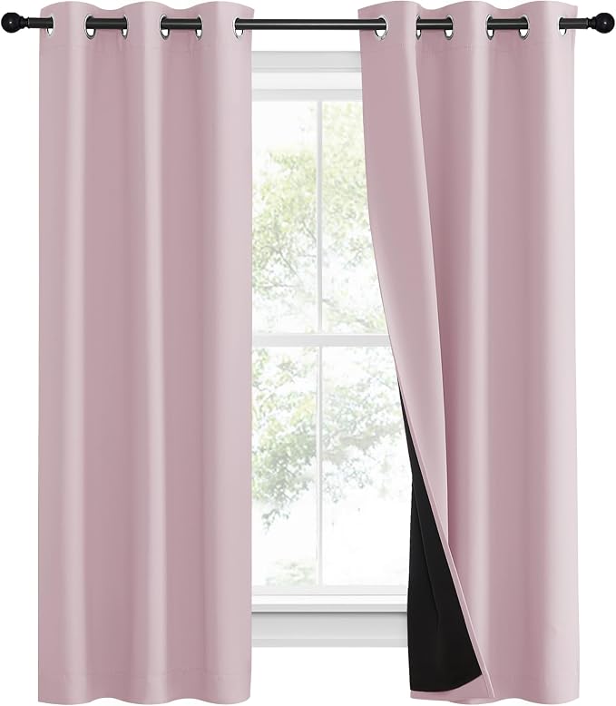 NICETOWN 100% Blackout Window Curtain Panels, Heat and Cold Blocking Drapes - Image 2