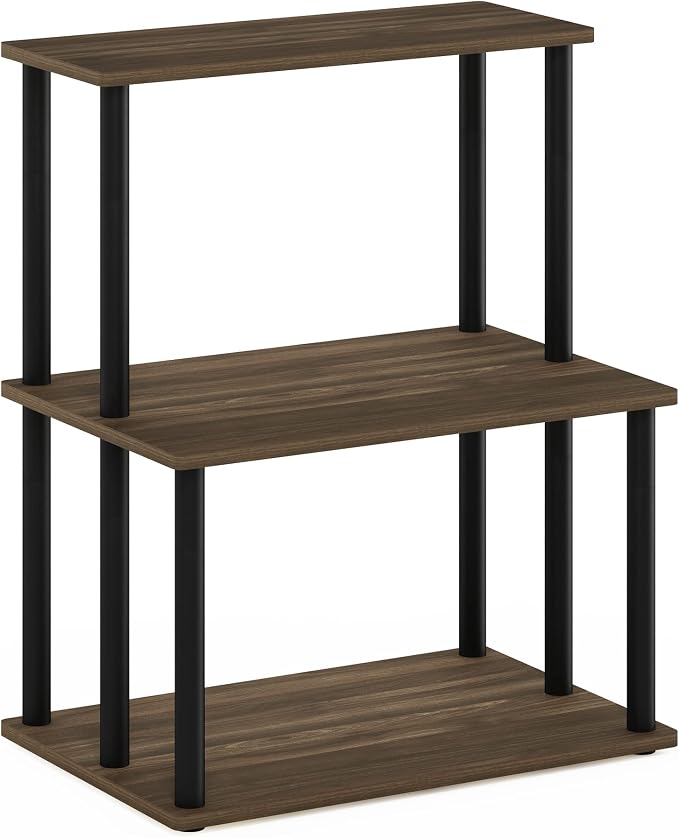 Furinno Turn-N-Tube 3-Tier Toolless Kitchen Storage Shelf, Columbia Walnut/Black - Image 5