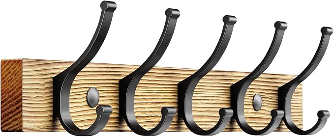Optish Coat Rack Wall Mount, 16.5 Inches Wood Coat Hooks Wall Mount, Wall Coat by Optish