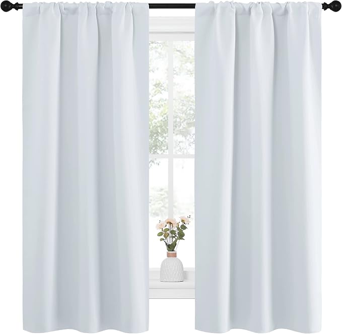 NICETOWN Greyish White Window Curtain Panels - Image 2