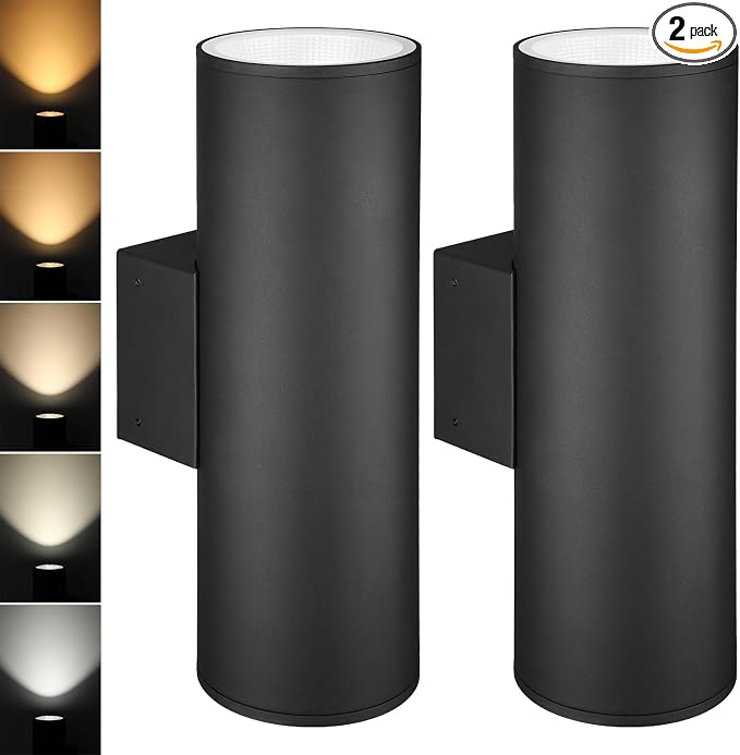 LEONLITE 22 Inch 5CCT LED Cylinder Up Down Wall Light Outdoor, 100V-277V by LEONLITE