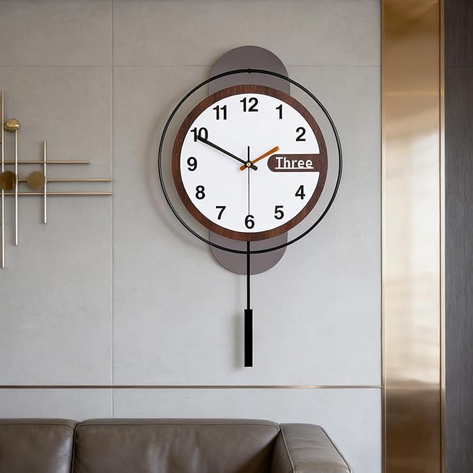 Dankeit Modern Wall Clock with Oak Wood Dial and Silent Movement, 12.6x22.8 by DankeitProduct