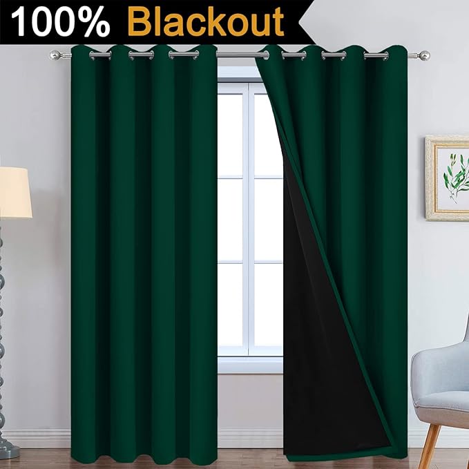 Yakamok 96 Inch Length 100% Blackout Curtains - Image 2