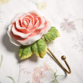 Beautiful Pink Flower Decorative Wall Hook, Fancy Cute Handmade Resin Rose Robe by MDPLY