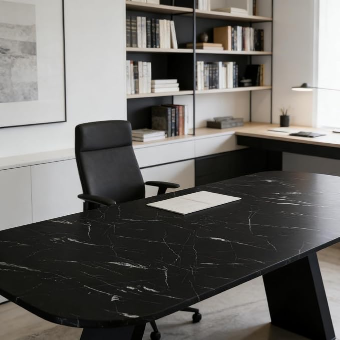Abyssaly Black Marble Contact Paper Peel and Stick Countertops Waterproof Matte - Image 4
