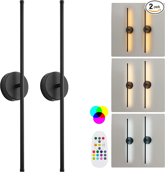 KARTOOSH Battery Operated Wall Sconces Set of Two, by KARTOOSH