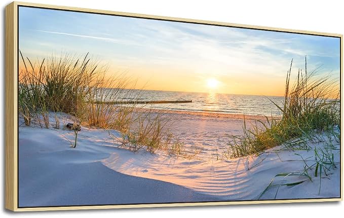 MHARTK66 Framed Wall Art for Living Room Modern Wall Decor for Bedroom Beach by MHARTK66