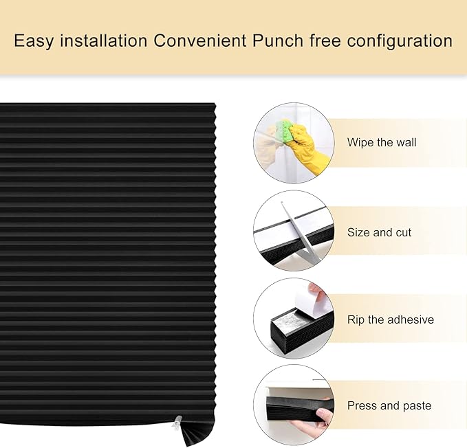 Window Blinds Cordless Blackout No Drill Cut to Size Clip On Stick On Self - Image 3